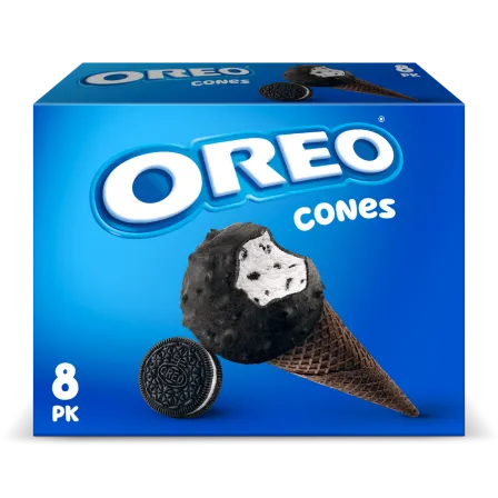 Package of 8 Oreo cones.